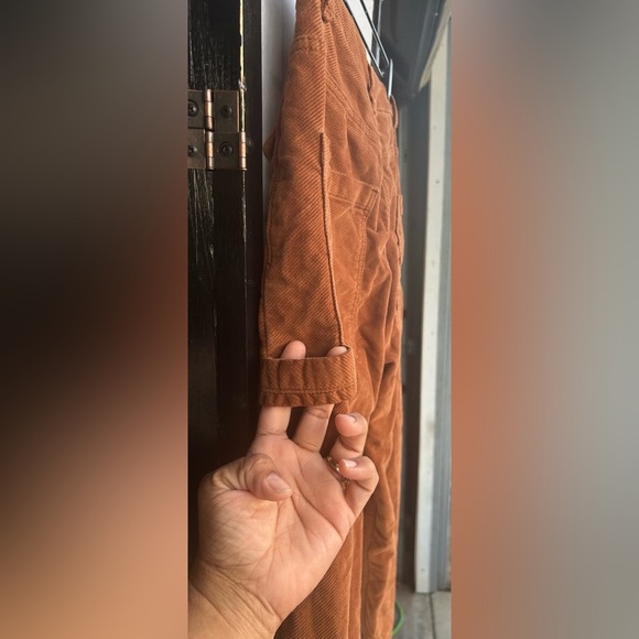 Free People Kyo Carpenter Corduroy Pants Womens 4 Orange Casual Pockets - Picture 6 of 10